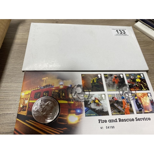 133 - ROYAL MINT FIRE & RESCUE SERVICE COIN & FIRST DAY COVER