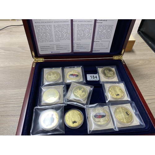 184 - 10 X ASST PLATED COINS IN A PRESENTATION BOX ALL ROYAL