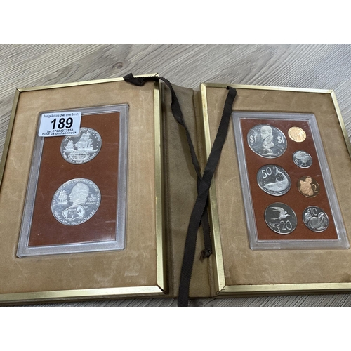 189 - 1974 COOK ISLANDS PROOF PRESENTATION SET 9 COINS 2 MAIN COINS ONE IS STERLING SILVER