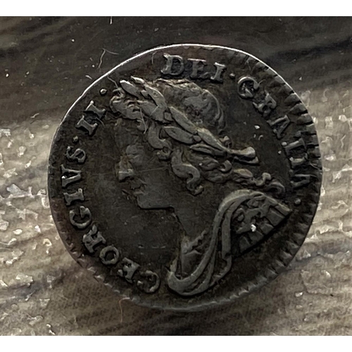 25 - 1739 SILVER 1 PENCE COIN AS SEEN