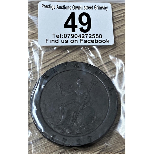 49 - 1797 CARTWHEEL PENNY AS SEEN