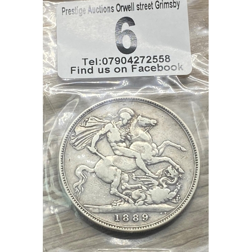 6 - 1889 SILVER CROWN