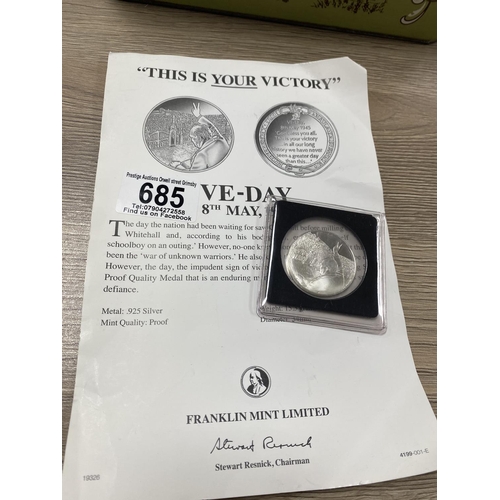 685 - VE DAY 925 SILVER COIN PROOF