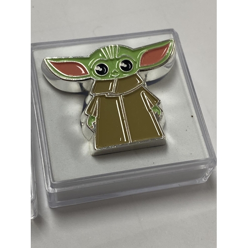 694 - FINE SILVER YODA TWO DOLLARS IN A CASE