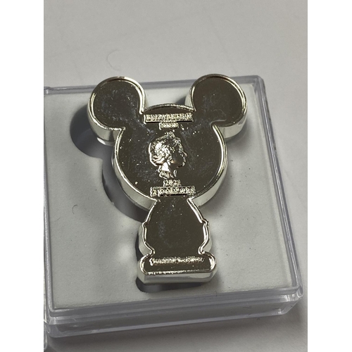 695 - FINE SILVER MICKEY MOUSE TWO DOLLARS IN A CASE