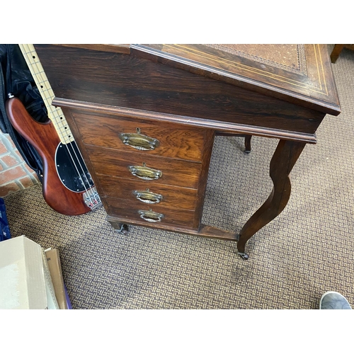 166 - ANTIQUE INLAYED DAVENPORT DESK SOME AGE RELATED WEAR BUT IN OVERALL GOOD CONDITION MEASURES 55CM WID... 