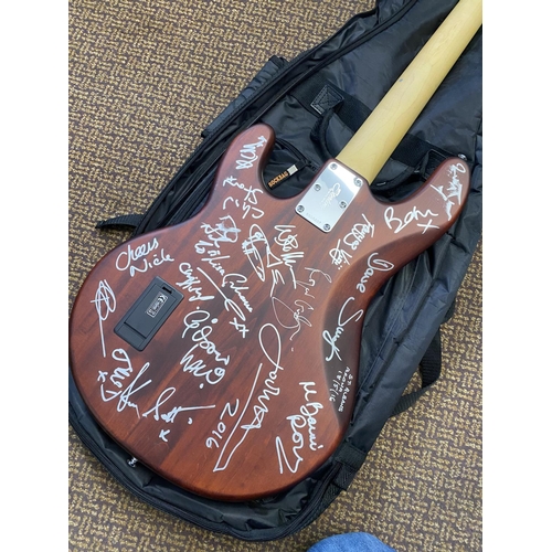 167 - STIRLING SUB BASS GUITAR SIGNED BY JOOLS HOLLAND & HIS BAND