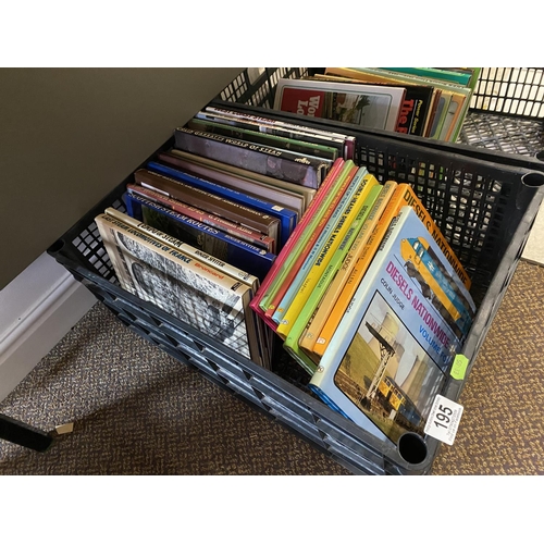 195 - BASKET OF HARDBACK RAILWAY BOOKS