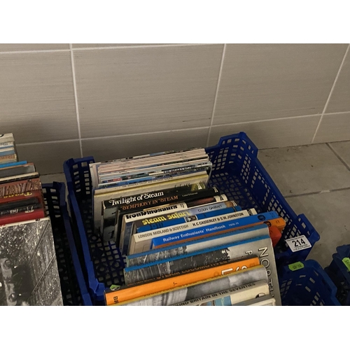 214 - BASKET OF HARDBACK RAILWAY BOOKS