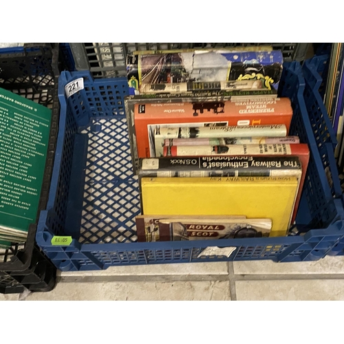 221 - BASKET OF HARDBACK RAILWAY BOOKS