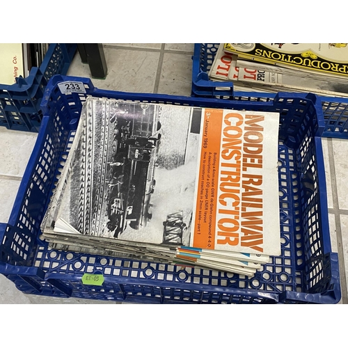 233 - BASKET OF PAPERBACK RAILWAY BOOKS/MAGAZINES