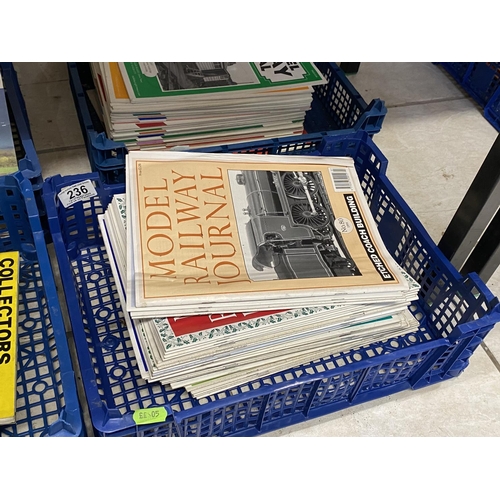 236 - BASKET OF PAPERBACK RAILWAY BOOKS/MAGAZINES