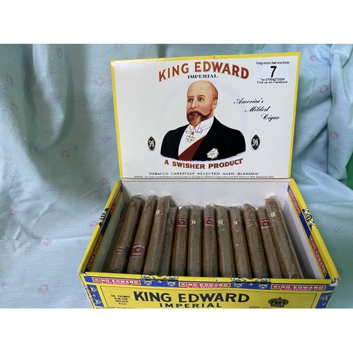 7 - BOX CONTAINING 27 KING EDWARD IMPERIAL CIGARS STORED FOR A FEW YEARS