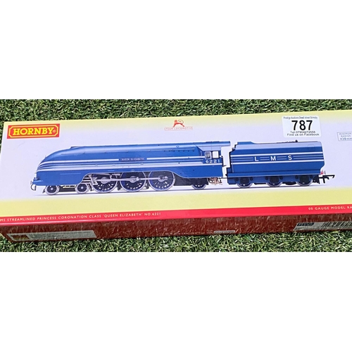 787 - HORNBY R3623 LMS STREAMLINED PRINCESS CORONATION CLASS QUENN ELIZABETH NO 6221 LOCO DCC READY