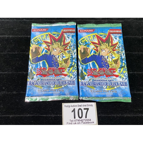 107 - YU-GI-OH FIRST EDITION LEGEND OF BLUE EYES 2 BOOSTER PACKS SEALED PORTUGUESE