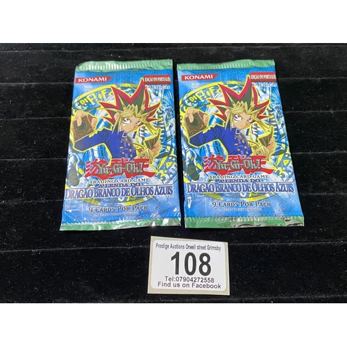 108 - YU-GI-OH FIRST EDITION LEGEND OF BLUE EYES 2 BOOSTER PACKS SEALED PORTUGUESE