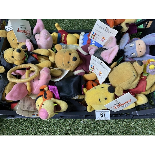 67 - CRATE OF ASSORTED DISNEY TEDDIES