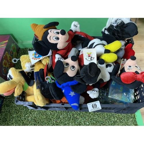 69 - CRATE OF ASSORTED DISNEY TEDDIES