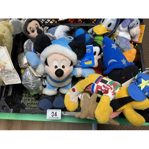 94 - CRATE OF ASSORTED DISNEY TEDDIES