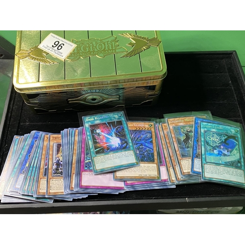 96 - YU-GI-OH TIN OF CARDS INCLUDING SHINYS CONDITION IS PACK FRESH