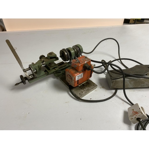214 - MINIATURE ENGINEERING LATHE AS SEEN