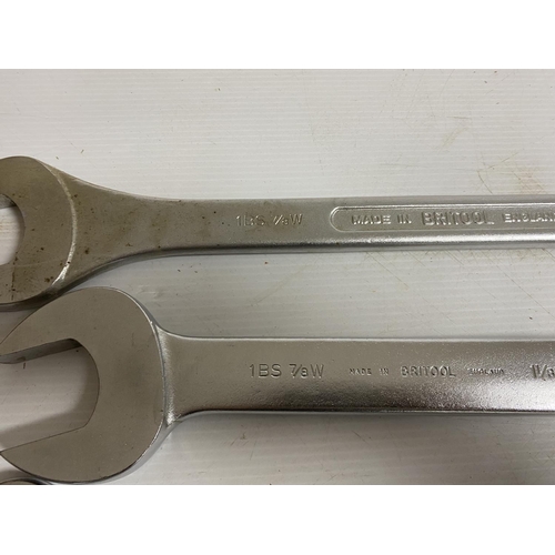 234 - 12 BRITOOL IMPERIAL & METRIC SPANNERS IN A WOODEN BOX
