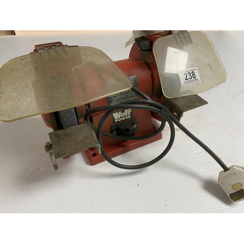 238 - WOLF POWER BENCH GRINDER