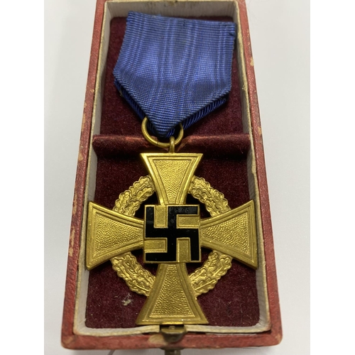 1 - WW2 GERMAN NATIONAL FAITHFUL SERVICE MEDAL WITH CASE