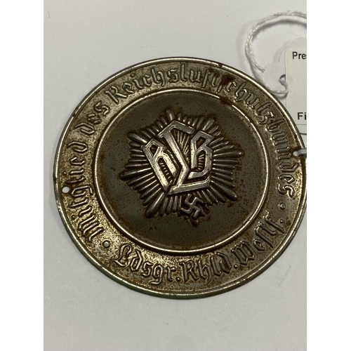 10 - GERMAN REICHSLUFTSCHUTZ BAND PLAQUE