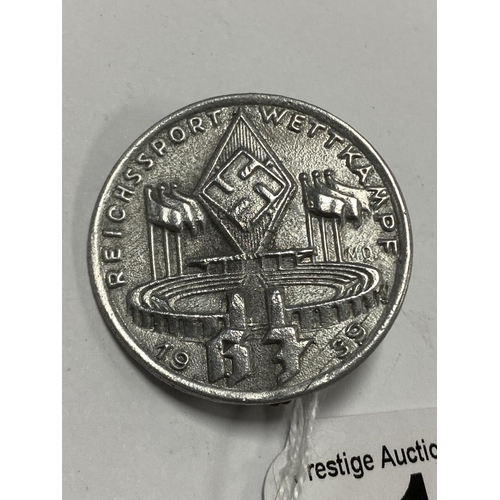 12 - GERMAN HJ REICH SPORTS COMPETITION BADGE 1939