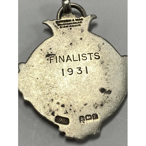 123 - STERLING SILVER GRIMSBY FINALISTS MEDAL FOB