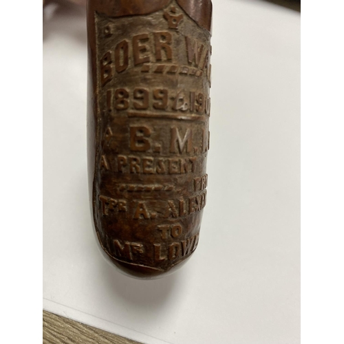 142 - BOER WAR PIPE SILVER COLLAR COVERED PIPE BOER WAR 1899-1902 BMI PRESENT FROM THE TPA ALEXANDRA TO MR... 