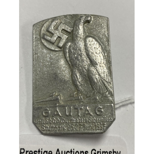 19 - GERMAN GAUTAG ALUMINIUM BADGE