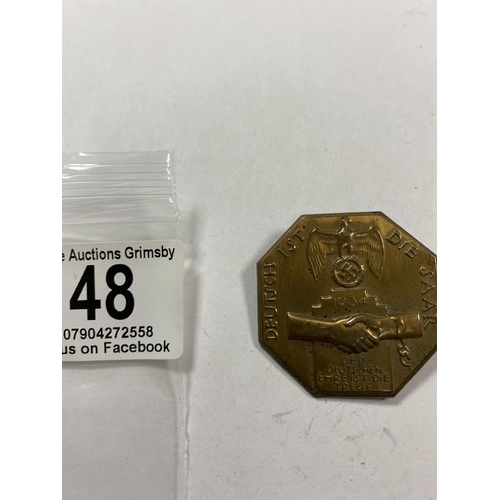 48 - GERMAN NSDAP TINNIE BADGE