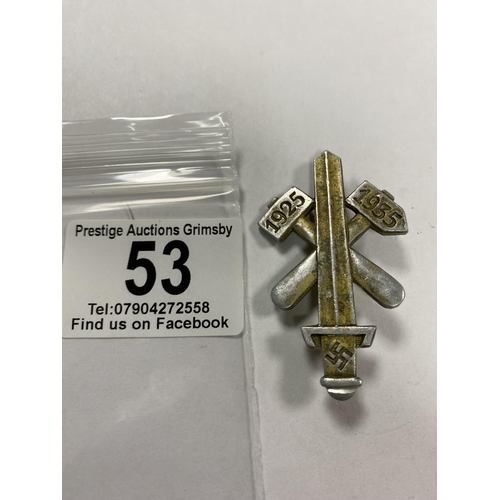 53 - GERMAN NSDAP GAU ESSRN BADGE WITH HOFFSTATTER BONN ON THE BACK