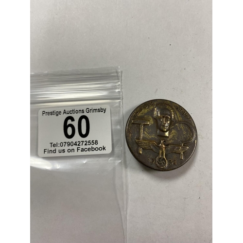 60 - GERMAN 1934 TAG DER ARBEIT TINNIE