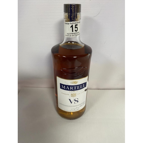 15 - BOTTLE OF MARTELL COGNAC 40% 70CL