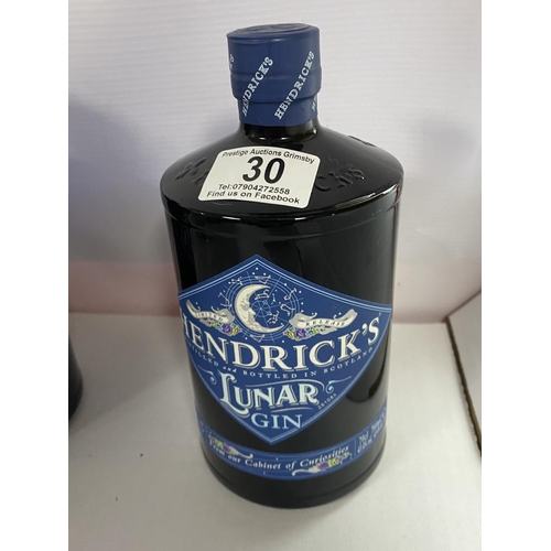 30 - HENDRICKS LUNAR GIN 43.4% 70CL