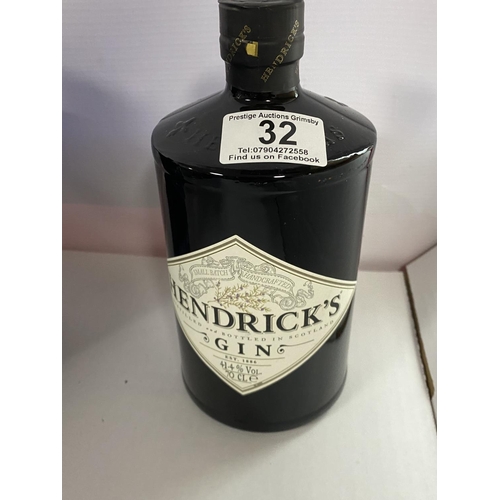 32 - HENDRICKS GIN 41.4% 70CL