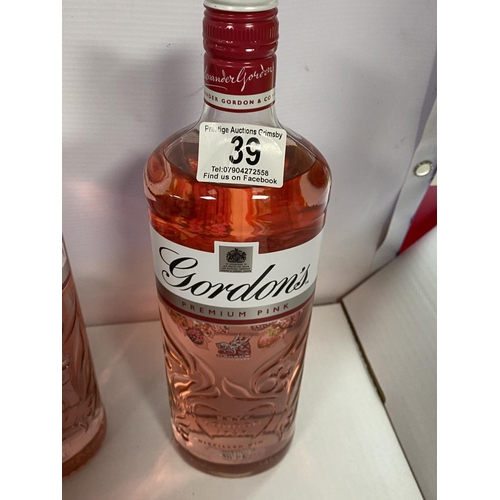 39 - GORDONS PREMIUM PINK GIN 37.5% 1 LITRE