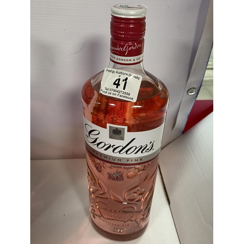 41 - GORDONS PREMIUM PINK GIN 37.5% 1 LITRE