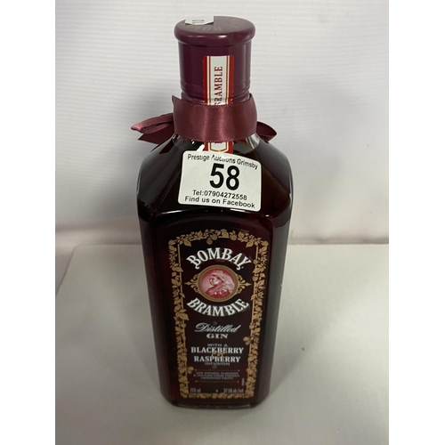 58 - BOMBAY BRAMBLE WITH BLACKBERRY & RASBERRY GIN 37.5% 70CL