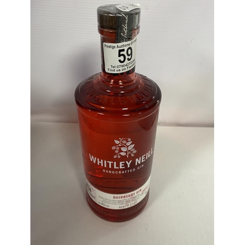 59 - WHITLEY NEILL RASBERRY GIN 43% 70CL