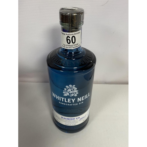 60 - WHITLEY NEIL BLACKBERRY GIN 43% 70CL