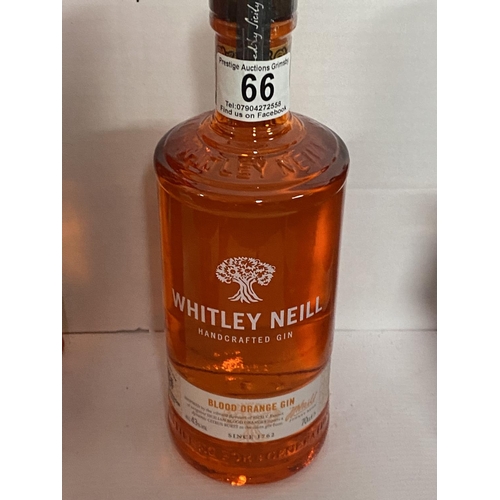 66 - WHITLEY NEILL BLOOD ORANGE GIN 43% 70CL