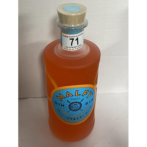 71 - MALFY GIN BLOOD ORANGE 41% 70CL