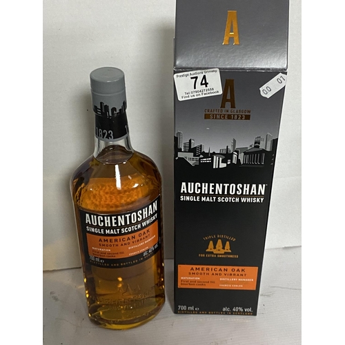 74 - AUCHENTOSHAN SINGLE MALT WHISKEY 40% 70CL BOXED