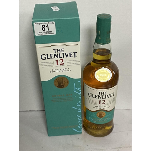 81 - GLENLIVET 12 YEAR OLD SINGLE MALT WHISKEY 40% 70CL BOXED