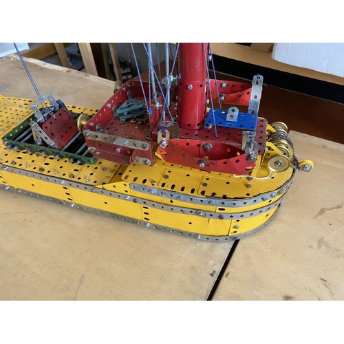 208 - MECCANO DREDGER LENGTH 73CM WIDTH 18CM