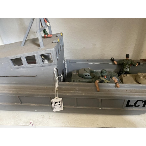 217 - MOTORIZED LANDING CRAFT LENGTH 64CM WIDTH 17CM